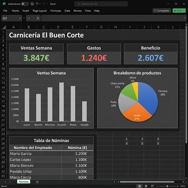 Dashboard carnicería